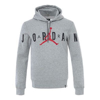 Air Jordan Knit logo Fleece Lined hooded Pullover Gray 834372-063