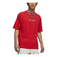 Air Jordan Solid Color Alphabet Round Neck Short Sleeve T-Shirt Men's Red DO6100-612