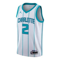 Men's Air Jordan NBA Retro Basketball Jersey/Vest Charlotte Hornets Lonzo Ball No. 2 Blue CN8014-103