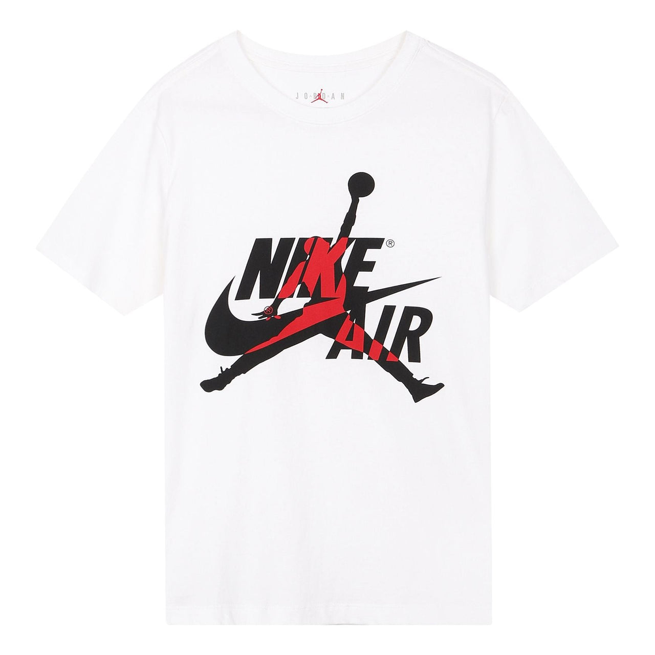 Air Jordan Jumpman Logo Printing Knit Sports Round Neck Short Sleeve White DH9493-100