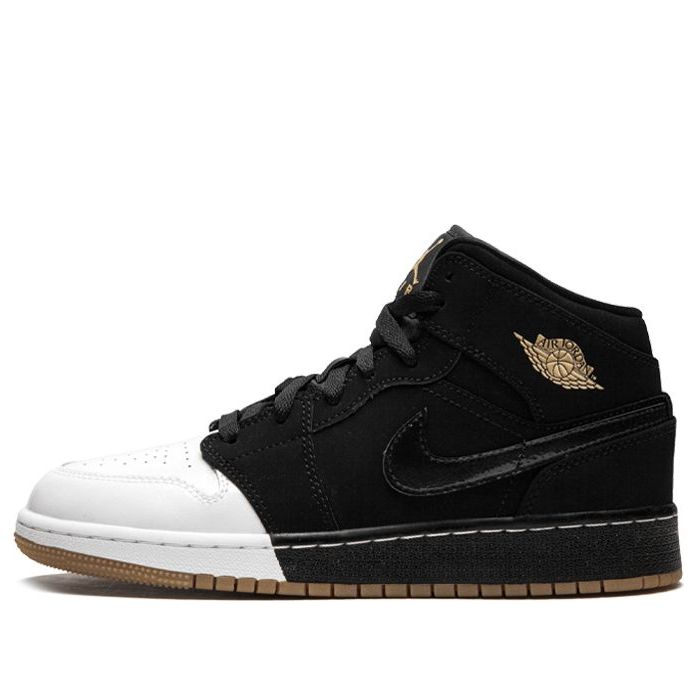 (GS) Air Jordan 1 Retro Mid 'Gold and Gum' 555112-021