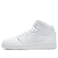 (GS) Air Jordan 1 Mid 'Triple White' 554725-130