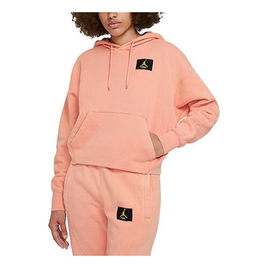 (WMNS) Air Jordan Flight Athleisure Casual Sports Fleece Pullover Hoodie Yellow Pink DB9067-895