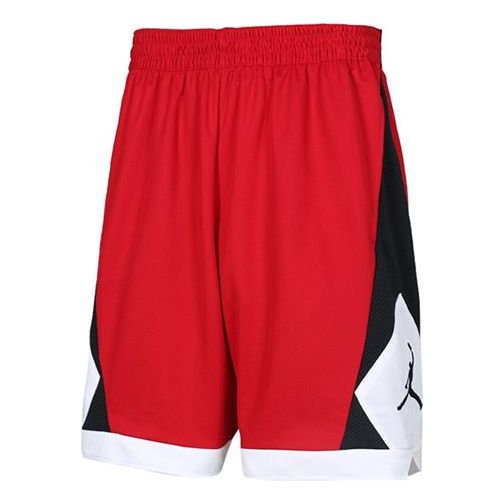 Air Jordan Side Black Logo Basketball Sports Shorts Red AJ1115-687