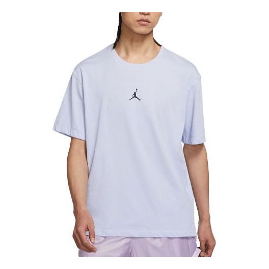 Air Jordan Sports Pullover Solid Color Round Neck Short Sleeve T-Shirt Men's Purple DH8922-057