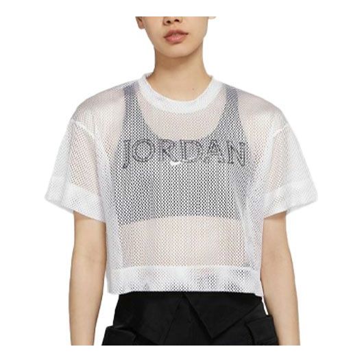 (WMNS) Air Jordan Sports Stylish Mesh Short Sleeve White CZ1892-100