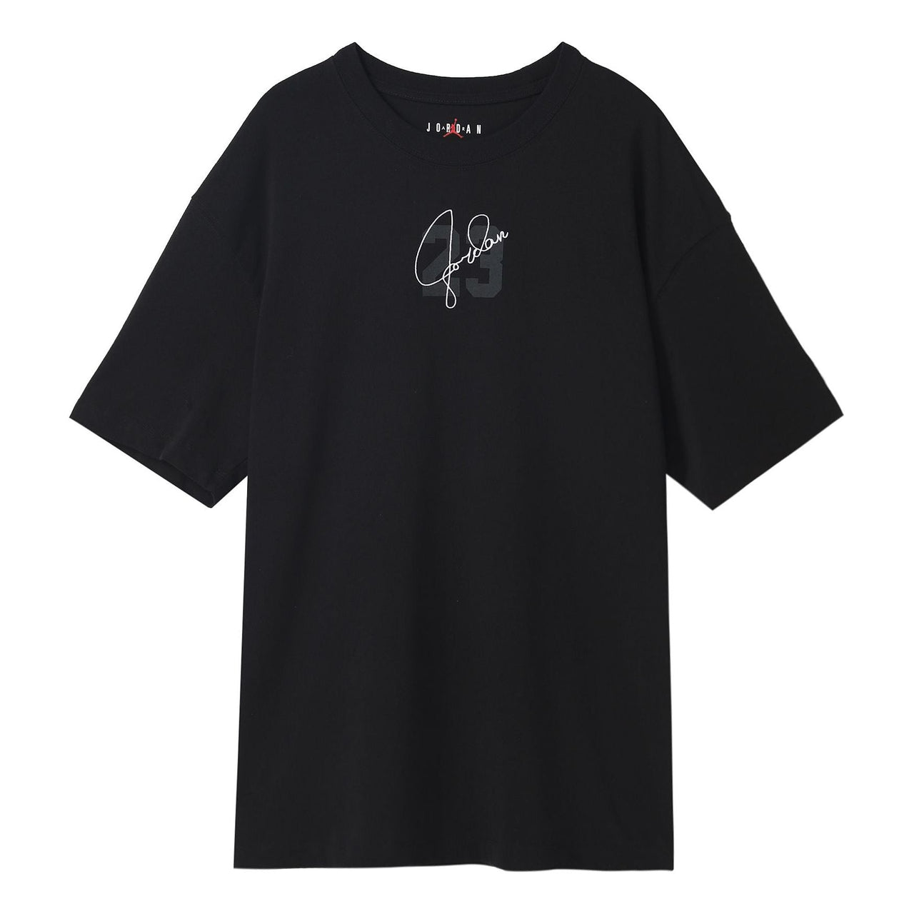 (WMNS) Air Jordan Essentials Solid Color Logo Alphabet Printing Round Neck Loose Short Sleeve Black T-Shirt DM3245-010