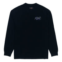 Men's Air Jordan Alphabet Printing Solid Color Round Neck Long Sleeves Black DN3411-010