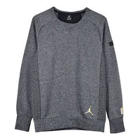 Air Jordan CNY Chinese New Year Icon Fleece Crew 'Black Grey' 907925-010