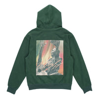 Men's Air Jordan Hooded Casual Printing Sports Plush Pullover Green DC9585-333