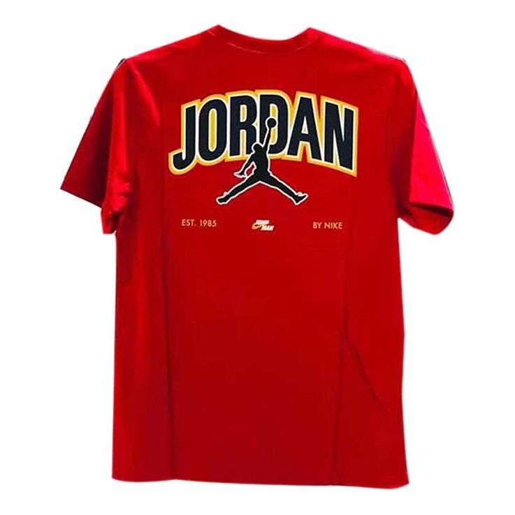 Air Jordan Gfx Ss Crew Large Logo Alphabet Printing Sports Solid Color Round Neck Short Sleeve Red DM3218-687