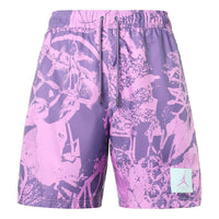 Air Jordan Flight Full Print Basketball Sports Woven Drawstring Shorts Purple CZ4750-591