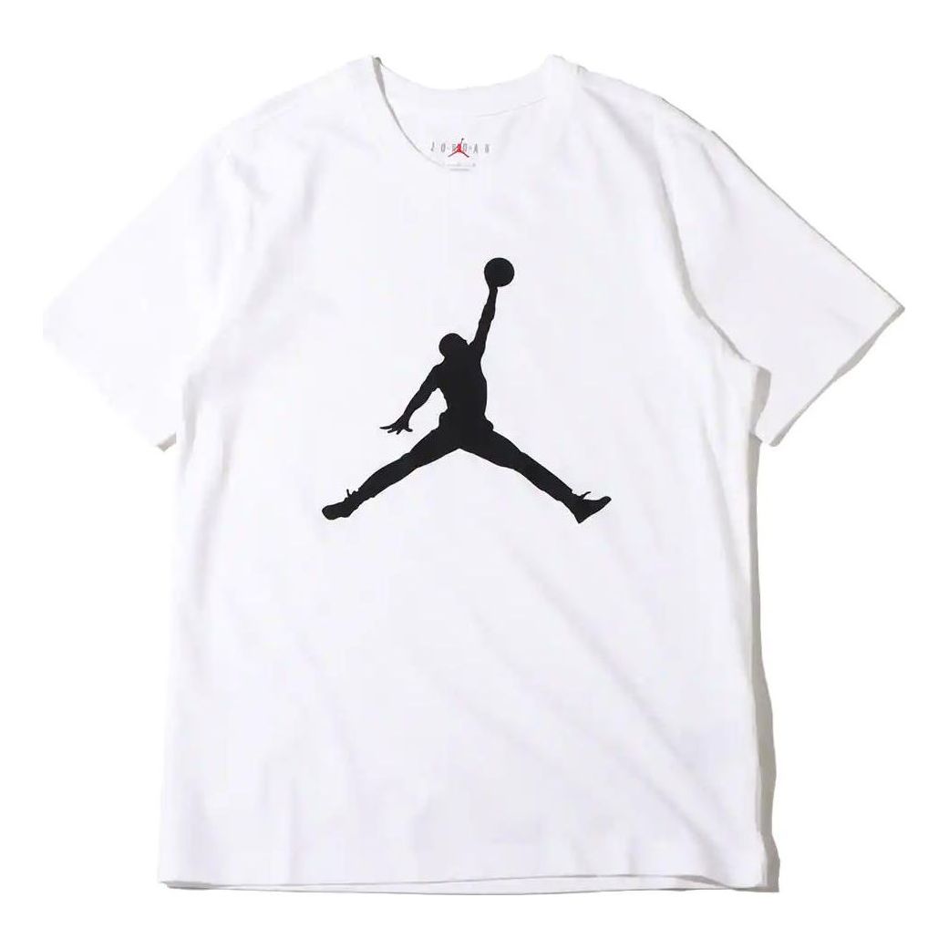 Men's Air Jordan SS22 Logo Pattern Printing Round Neck Short Sleeve White T-Shirt CJ0922-100