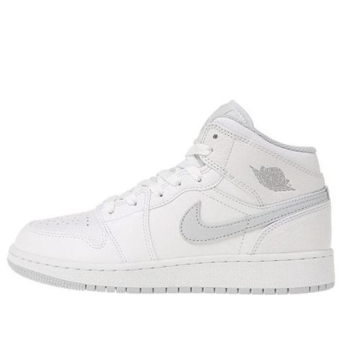 (GS) Air Jordan 1 Mid 'White Platinum' 554725-108