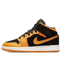 (GS) Air Jordan 1 Mid 'Black Orange Peel White' 554725-081