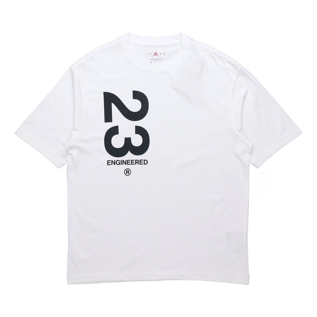 Air Jordan 23 Engineered Alphabet Printing Casual Sports Round Neck Short Sleeve White CZ4909-100