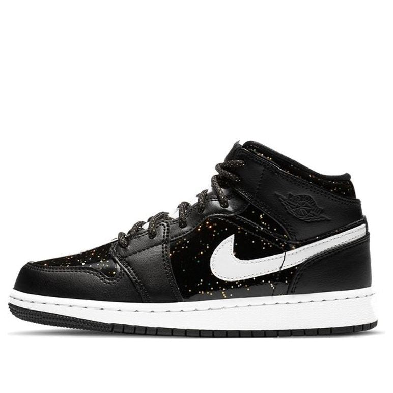 (GS) Air Jordan 1 Mid SE 'Black Glitter' AV5174-001