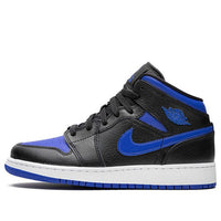 (GS) Air Jordan 1 Mid 'Black Hyper Royal' 554725-068