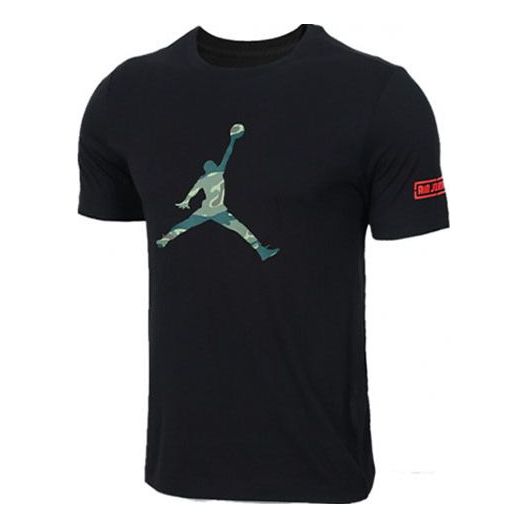 Air Jordan Jumpman LOGO Basketball Sports TEE Men Black AT9181-010