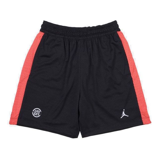 Air Jordan x CLOT Crossover Mesh Shorts Sports US Edition Black Red AR8399-010