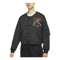 (WMNS) Air Jordan Chinese New Year Printing Ribbed Cuff Reversible Jacket Black DO4146-010