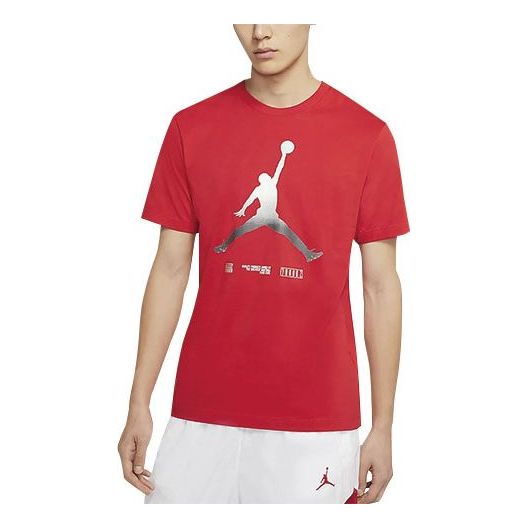 Air Jordan Legacy AJ11 Printing Pattern Short Sleeve Large Red CW0852-657