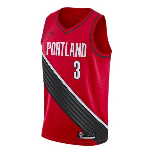 Air Jordan NBA Basketball Jersey SW Fan Edition 2020 Season Blazers McCollum No. 3 Large Red CV9492-661