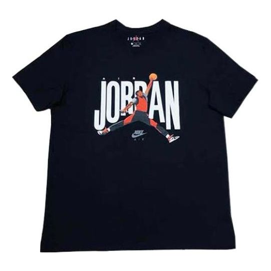 Air Jordan Printing Logo Round Neck Short Sleeve 'Jumpman Black' CJ6307-010