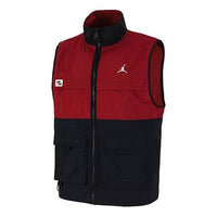 Air Jordan Casual Alphabet Printing Zipper Splicing vest Red DC7305-677