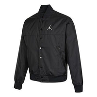 Men's Air Jordan Logo Baseball Collar Jacket Autumn Black DJ0878-010