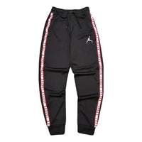 Men's Air Jordan Solid Color Logo Printing Drawstring Casual Joggers/Pants/Trousers Black CJ9474-010