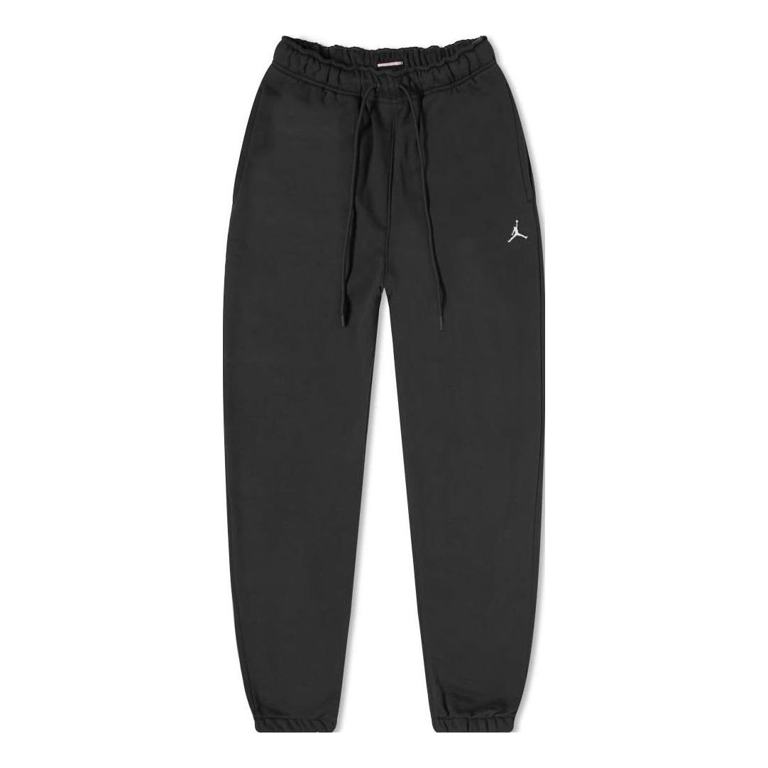 Men's Air Jordan Essentials Solid Color Printing Logo Lacing Bundle Feet Sports Pants/Trousers/Joggers Black DA9820-010