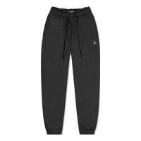 Men's Air Jordan Essentials Solid Color Printing Logo Lacing Bundle Feet Sports Pants/Trousers/Joggers Black DA9820-010