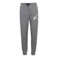 Air Jordan Jumpman Classics Flying Man Printing Drawstring Fleece Lined Slim Fit Bundle Feet Long Pants Gray DB6759-091