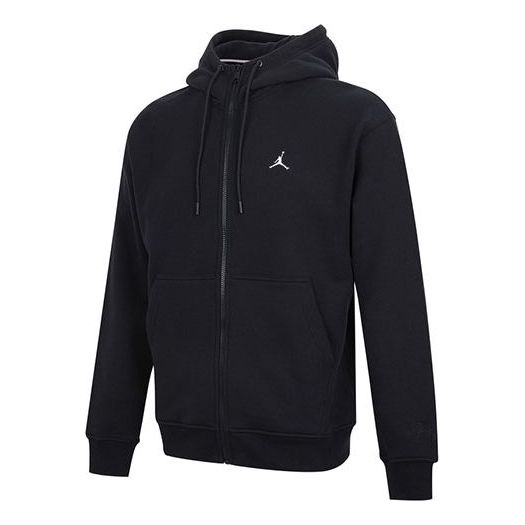 Air Jordan Embroidered Fleece Lined Stay Warm Hooded Jacket Winter Men's Black Gift for Him DA9811-010