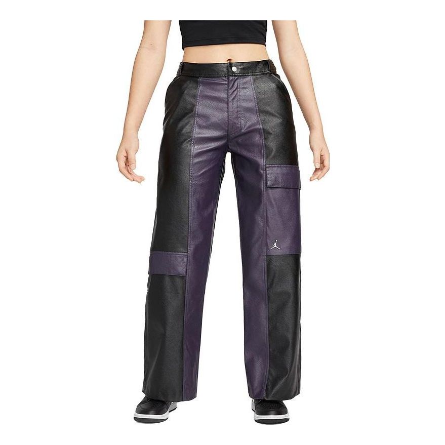 (WMNS) Air Jordan Splicing Multiple Pockets Colorblock Buckle Straight Casual Pants/Trousers Purple DJ2720-010